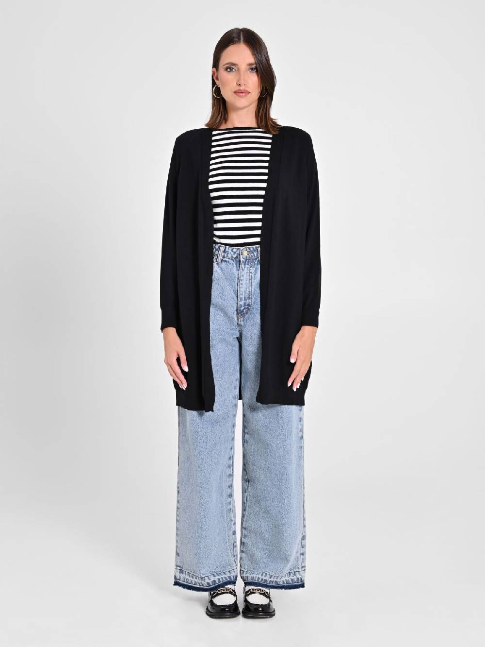 Rinascimento Cardigan Nero In Maglia