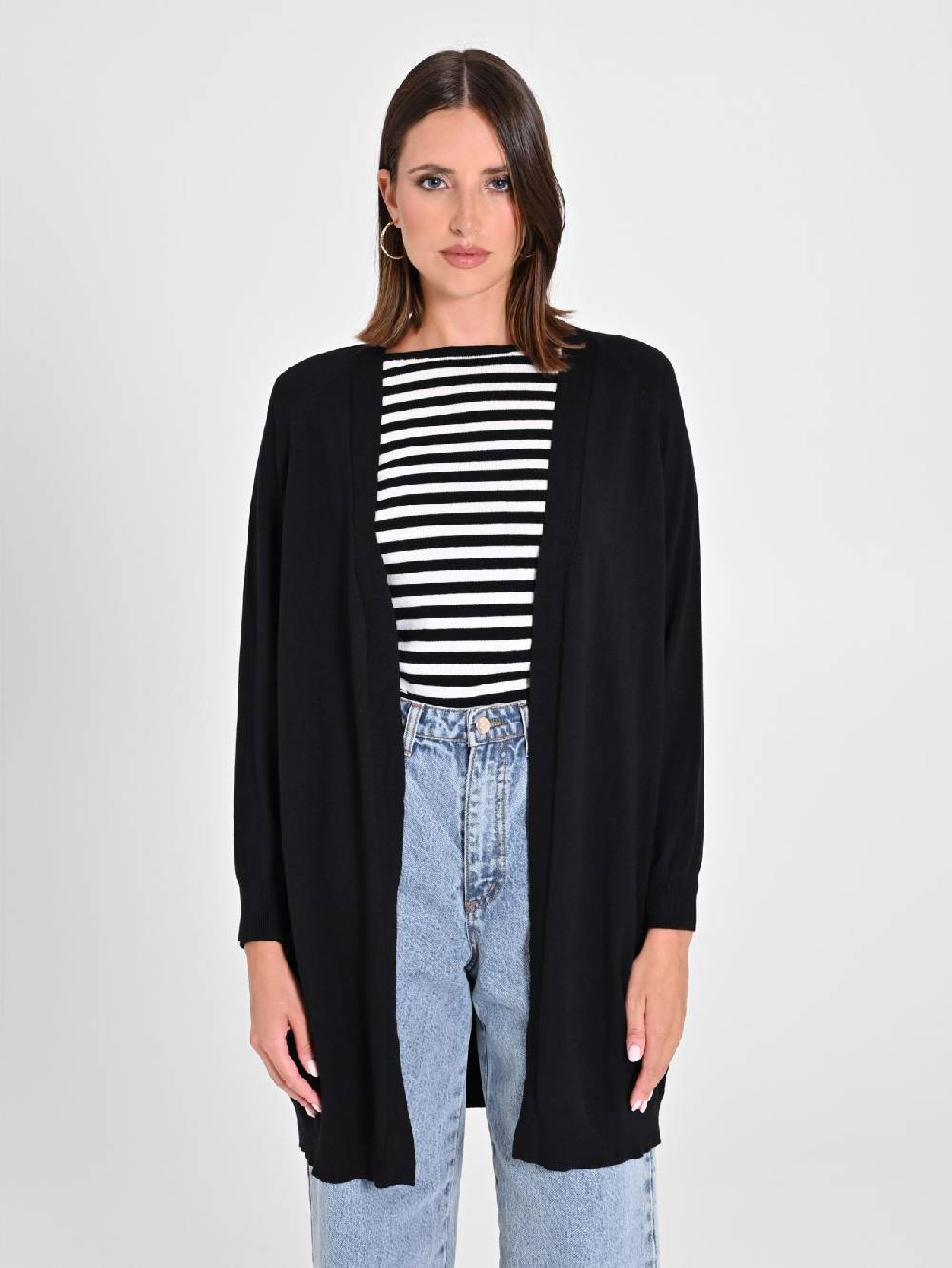 Rinascimento Cardigan Nero In Maglia