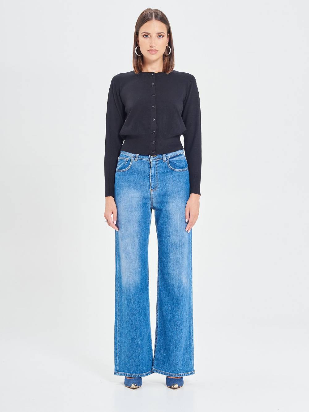 Rinascimento Cardigan Nero In Maglia Eco Vero®