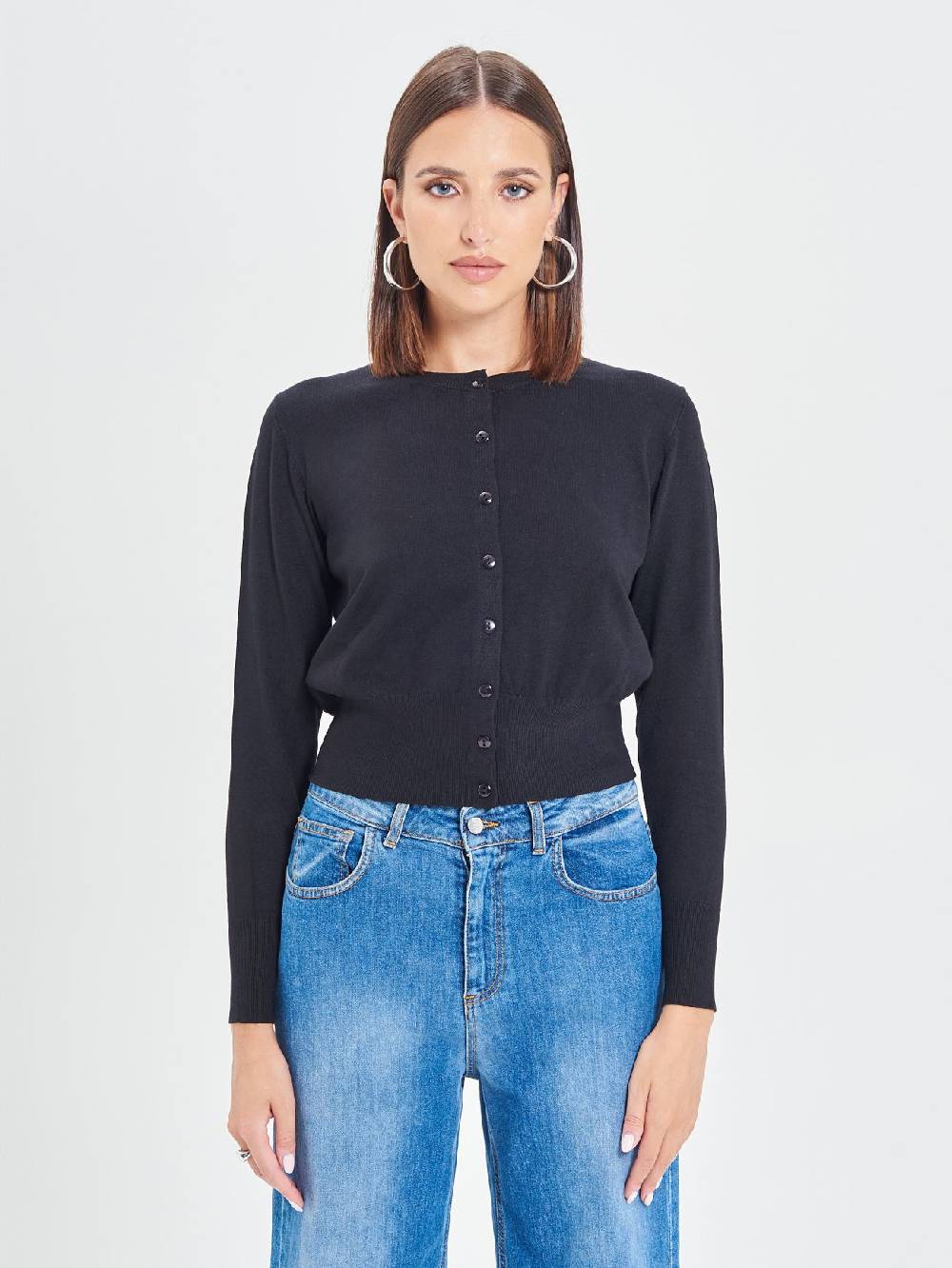 Rinascimento Cardigan Nero In Maglia Eco Vero®