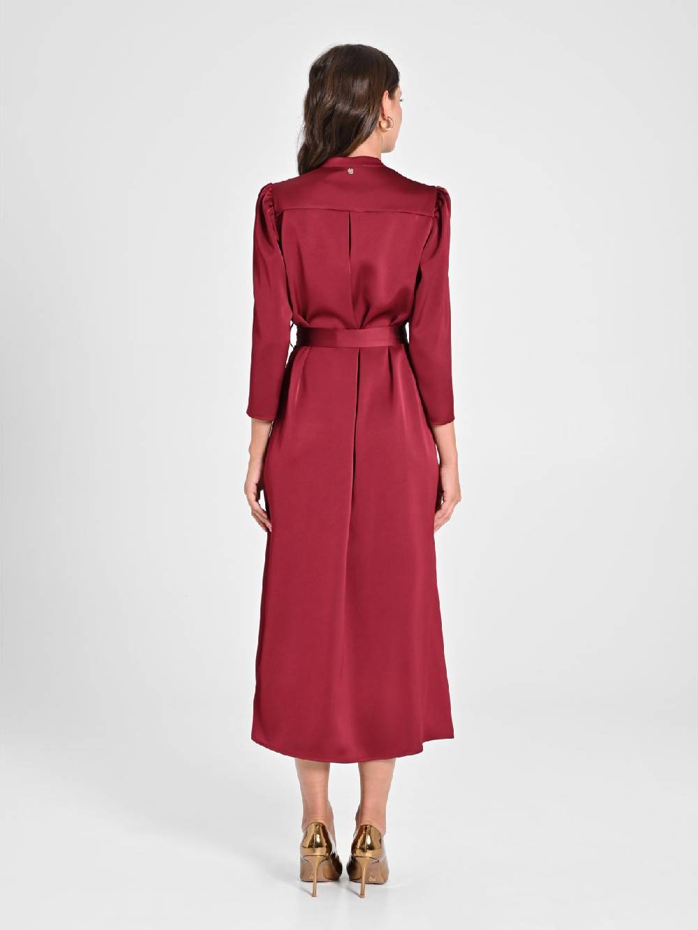 Rinascimento Chemisier In Raso Bordeaux