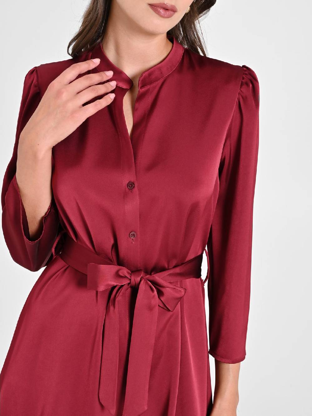 Rinascimento Chemisier In Raso Bordeaux