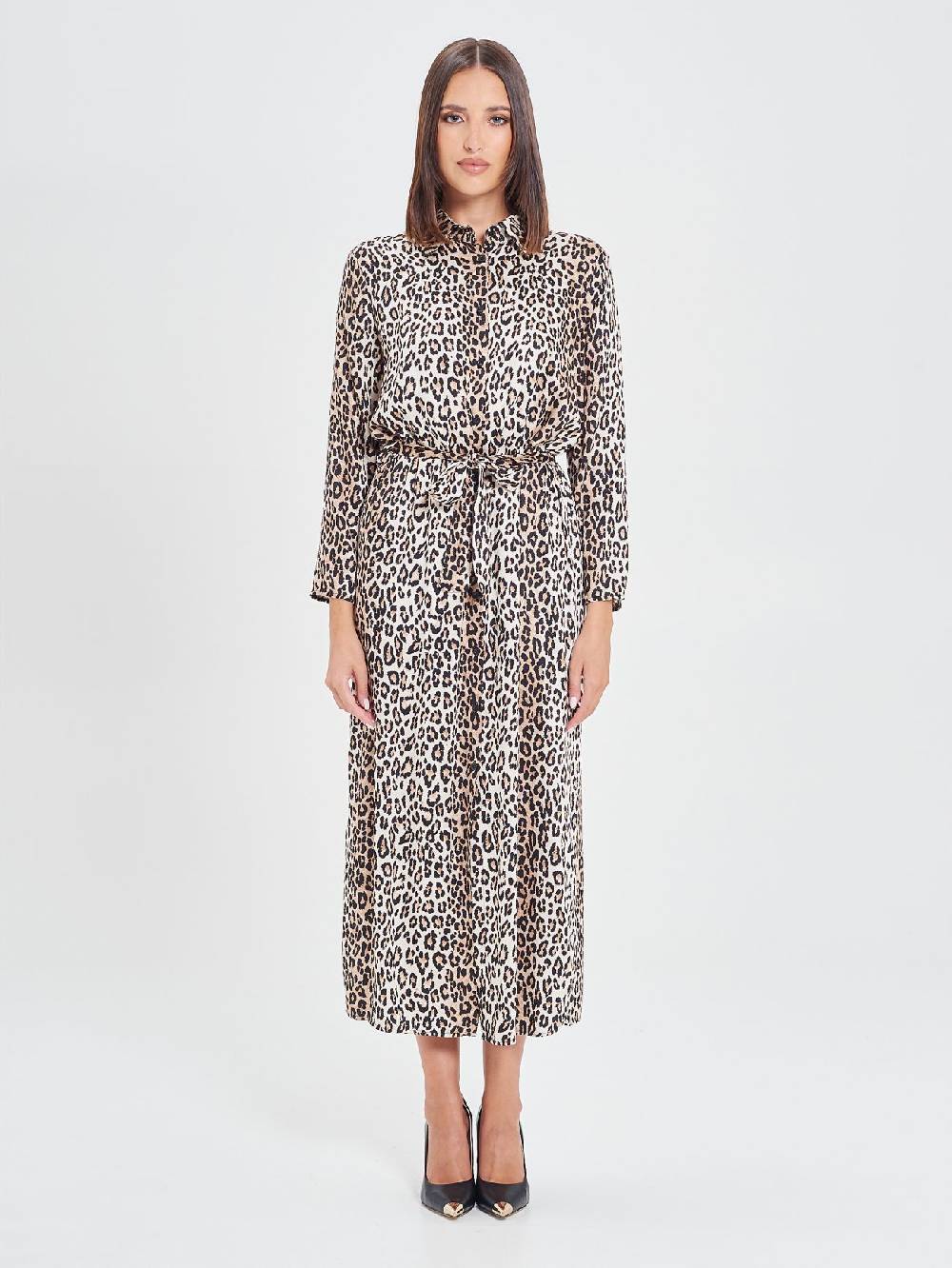 Rinascimento Chemisier In Viscosa Animalier