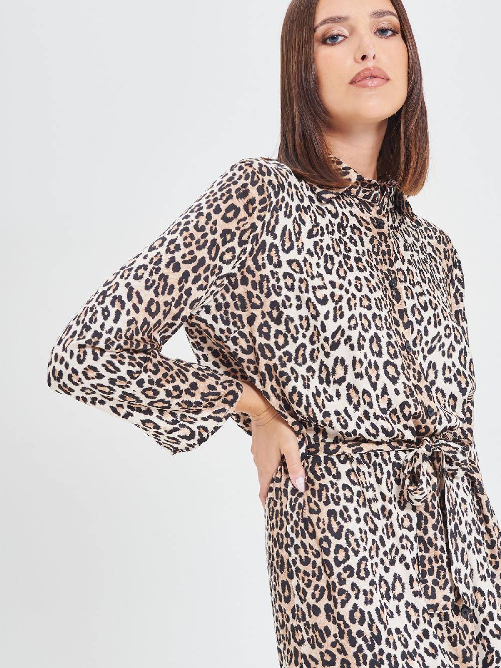 Rinascimento Chemisier In Viscosa Animalier