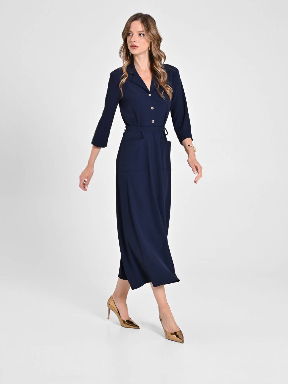 Rinascimento Chemisier Midi Blu