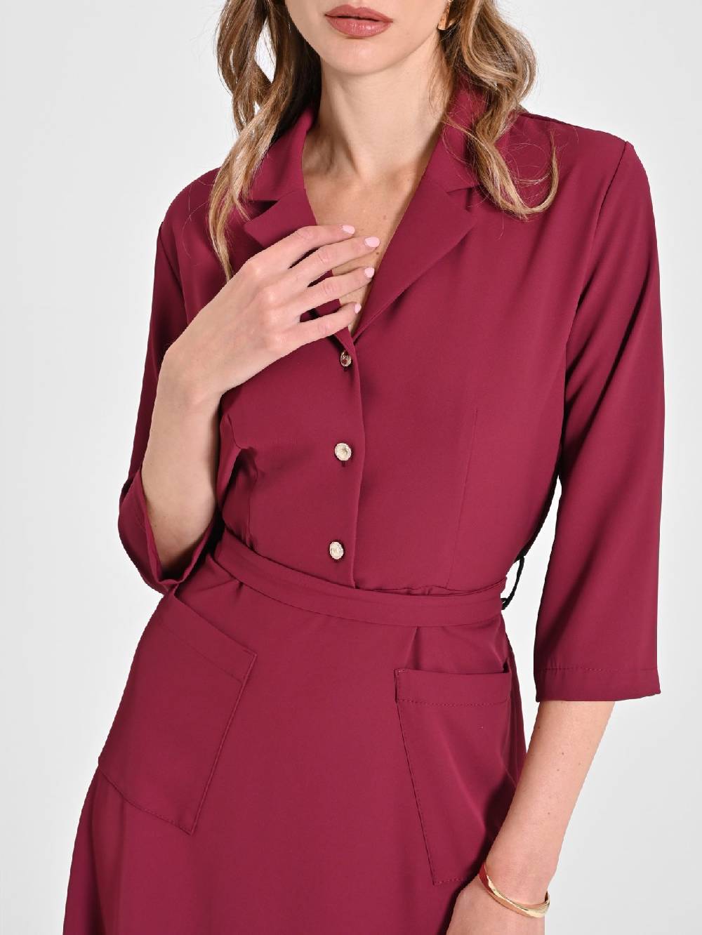 Rinascimento Chemisier Midi Bordeaux