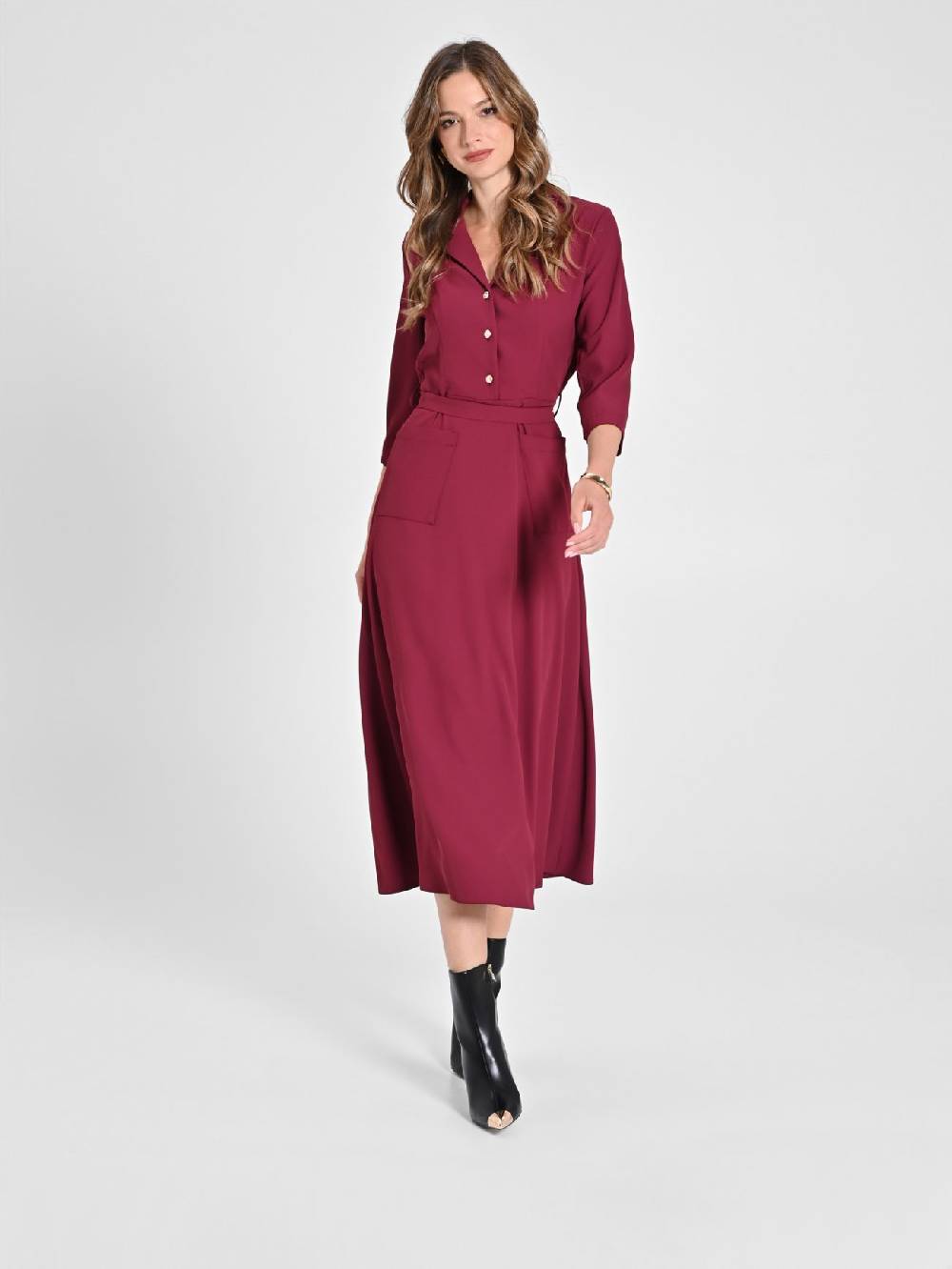 Rinascimento Chemisier Midi Bordeaux