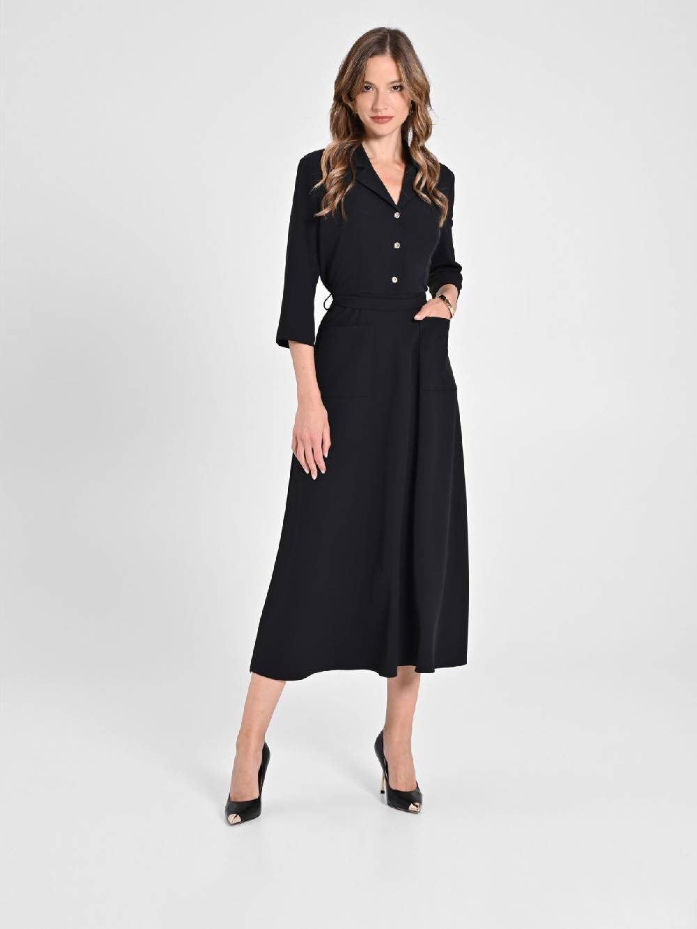 Rinascimento Chemisier Midi Nero