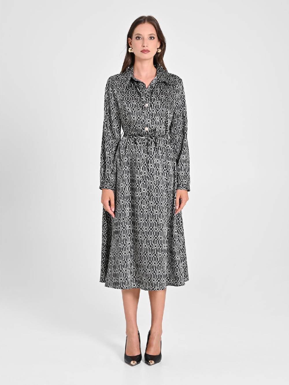 Rinascimento Chemisier Monogram Black & White