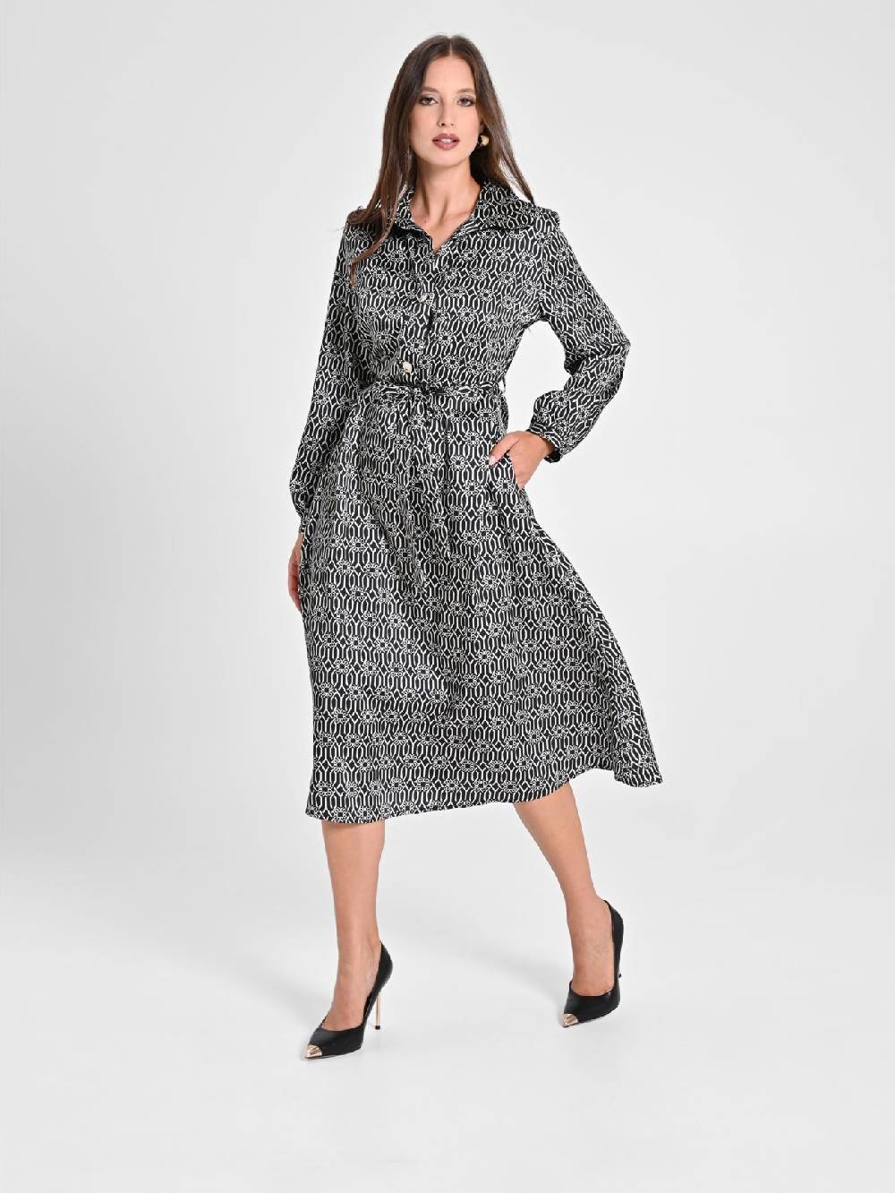 Rinascimento Chemisier Monogram Black & White