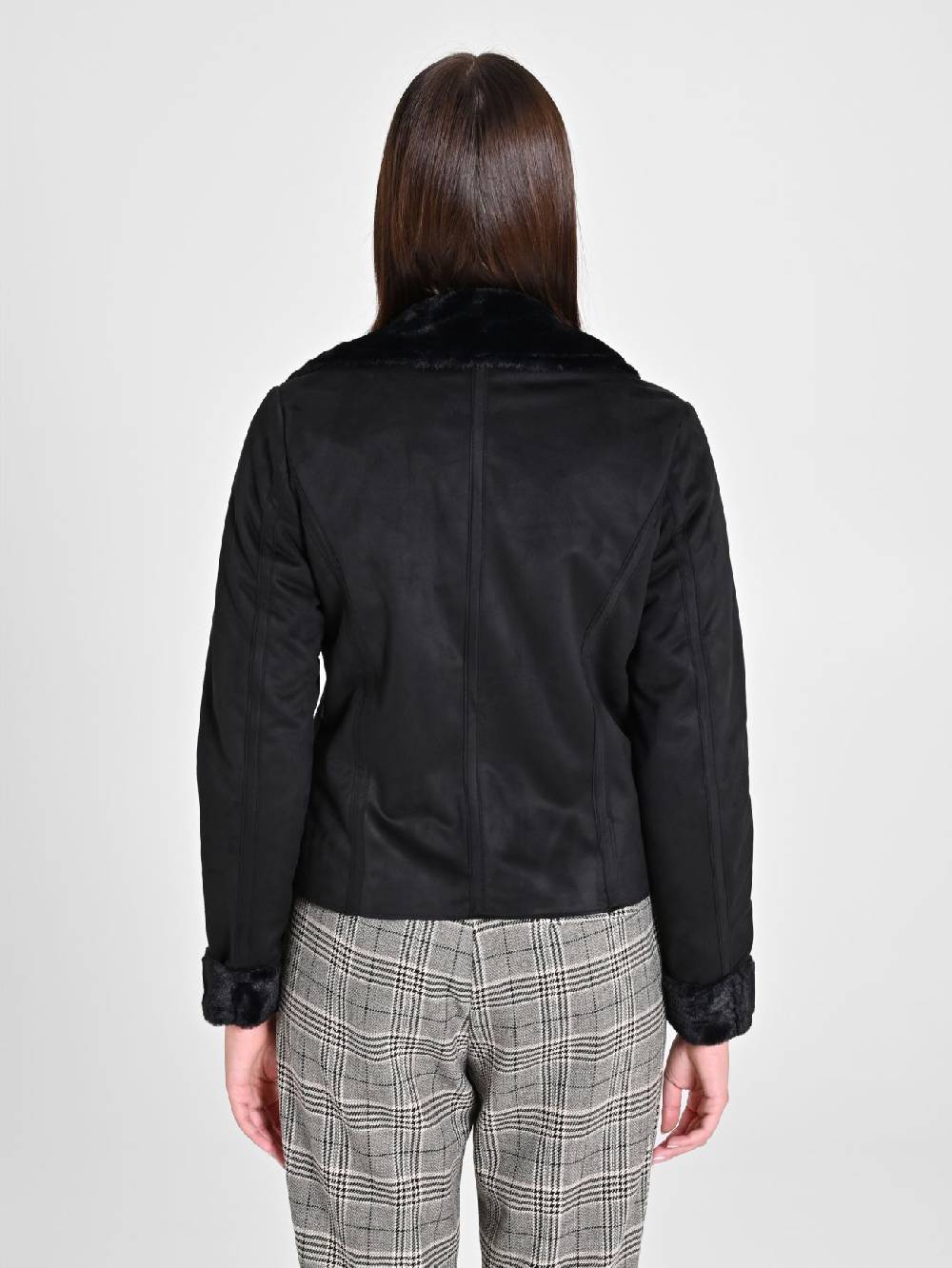 Rinascimento Chiodo Effetto Scamosciato Nero