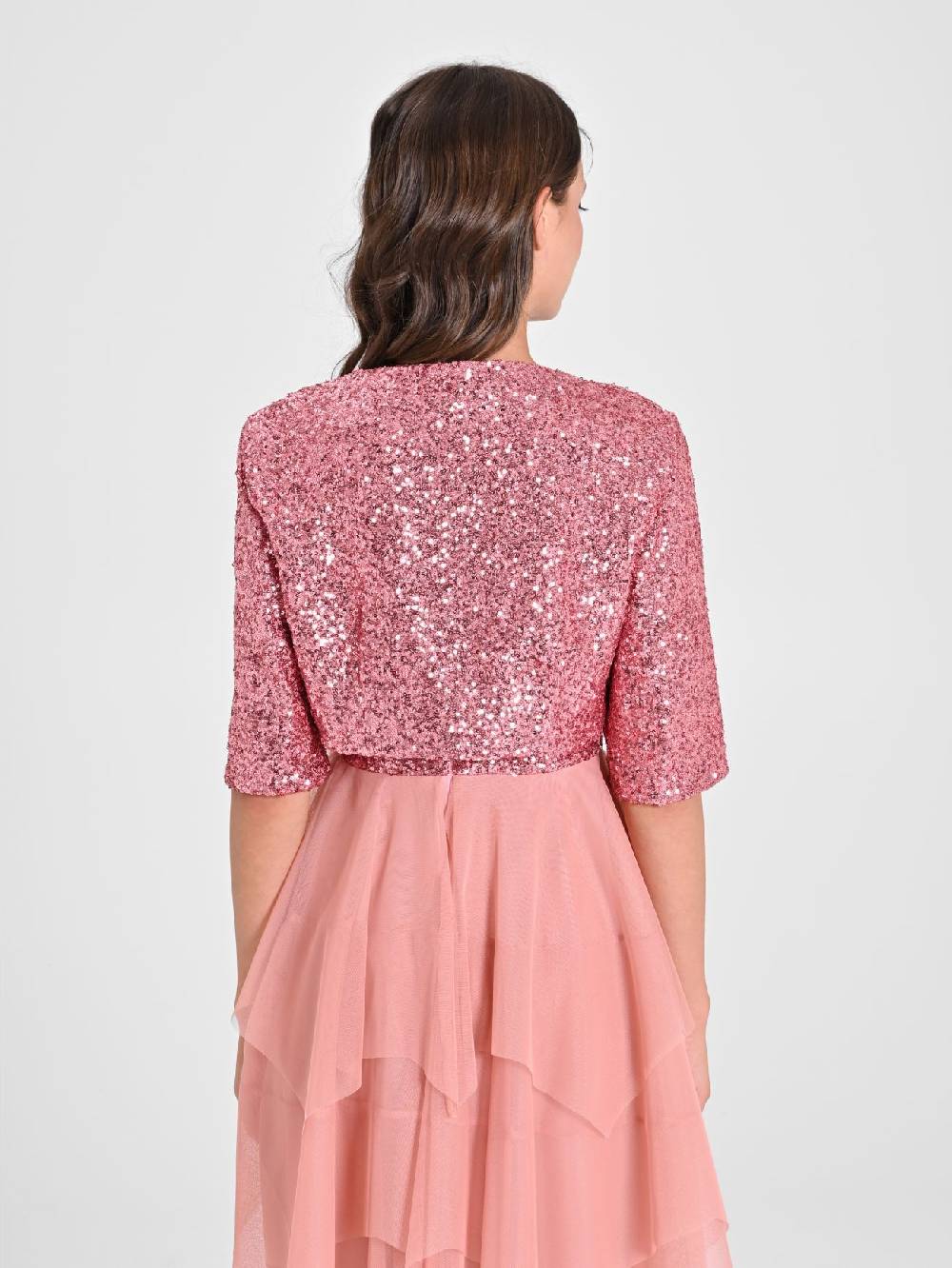 Rinascimento Coprispalle Aperto In Paillettes Rosa