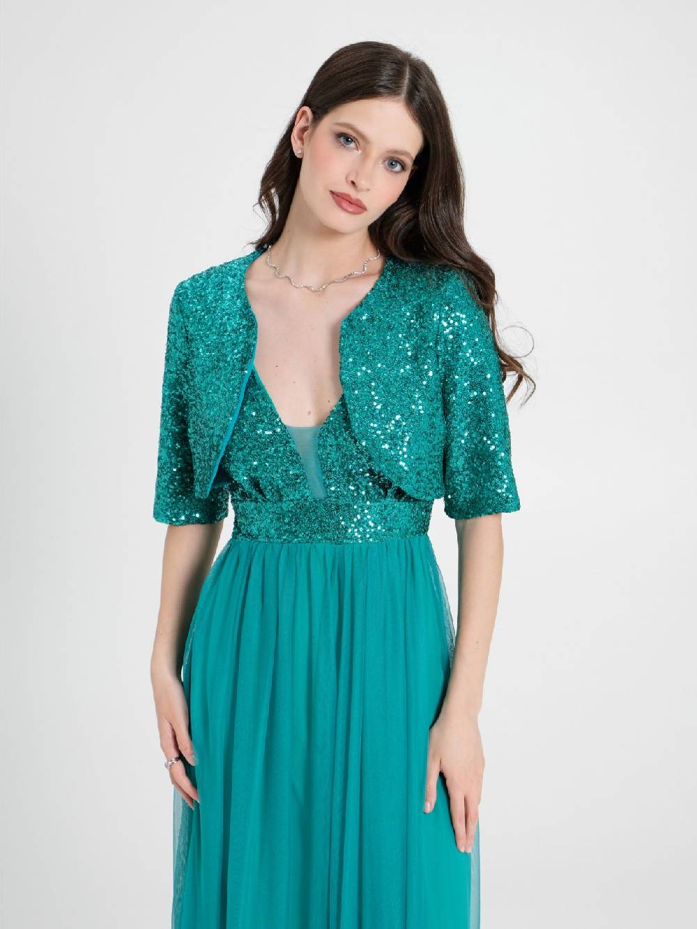 Rinascimento Coprispalle Aperto in Paillettes