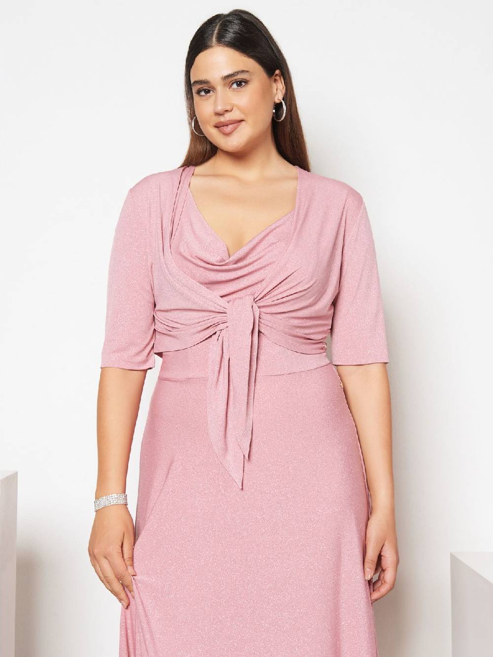 Rinascimento Coprispalle Curvy Microglitter Rosa