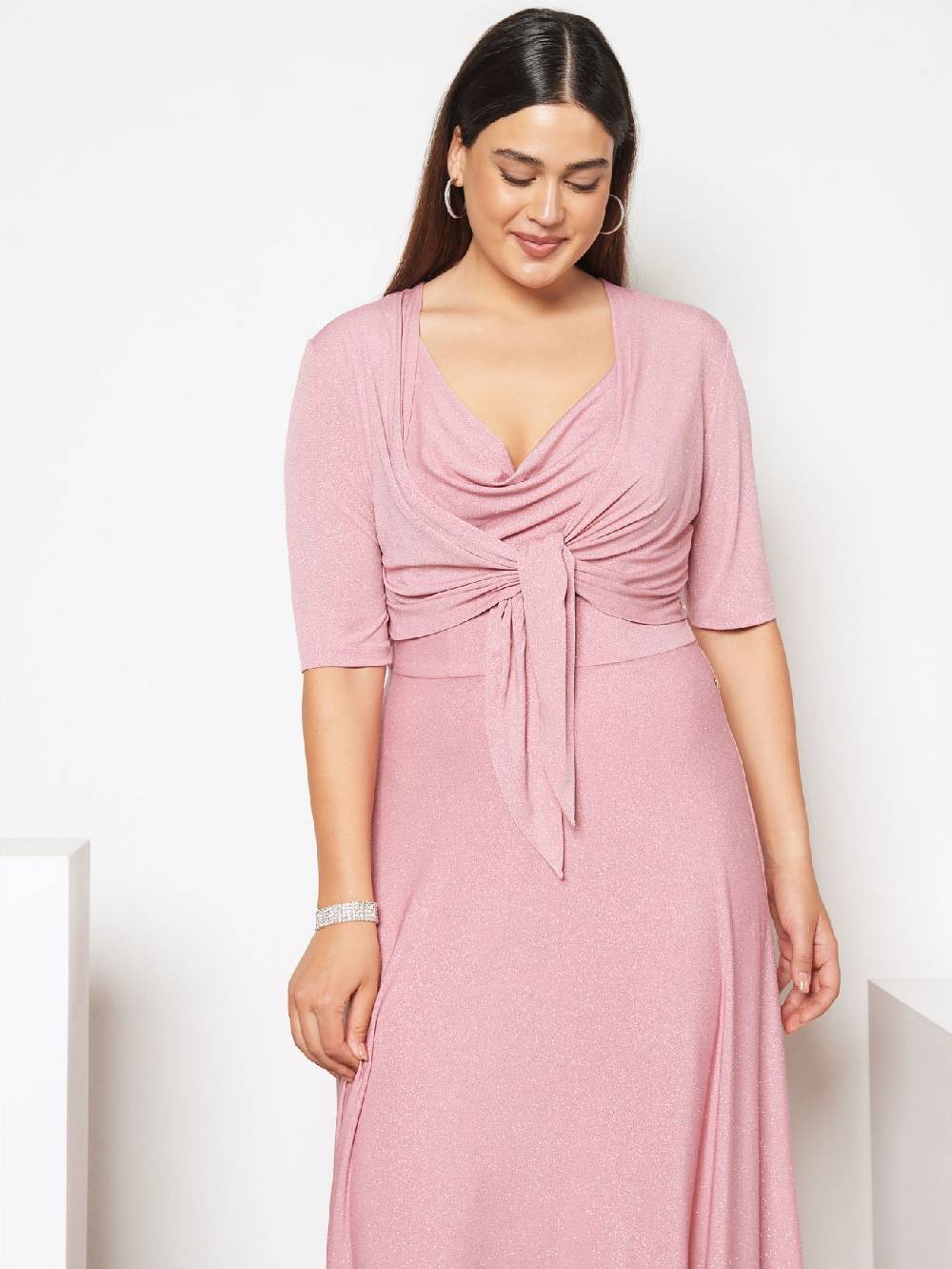 Rinascimento Coprispalle Curvy Microglitter Rosa