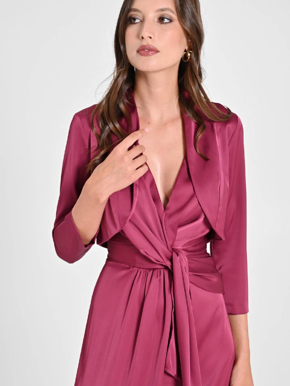 Rinascimento Coprispalle in Raso Bordeaux