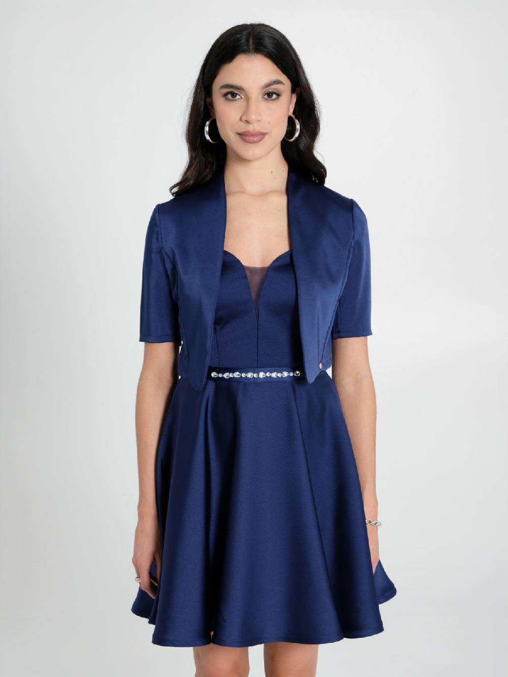 Rinascimento Coprispalle In Raso Strutturato Blu