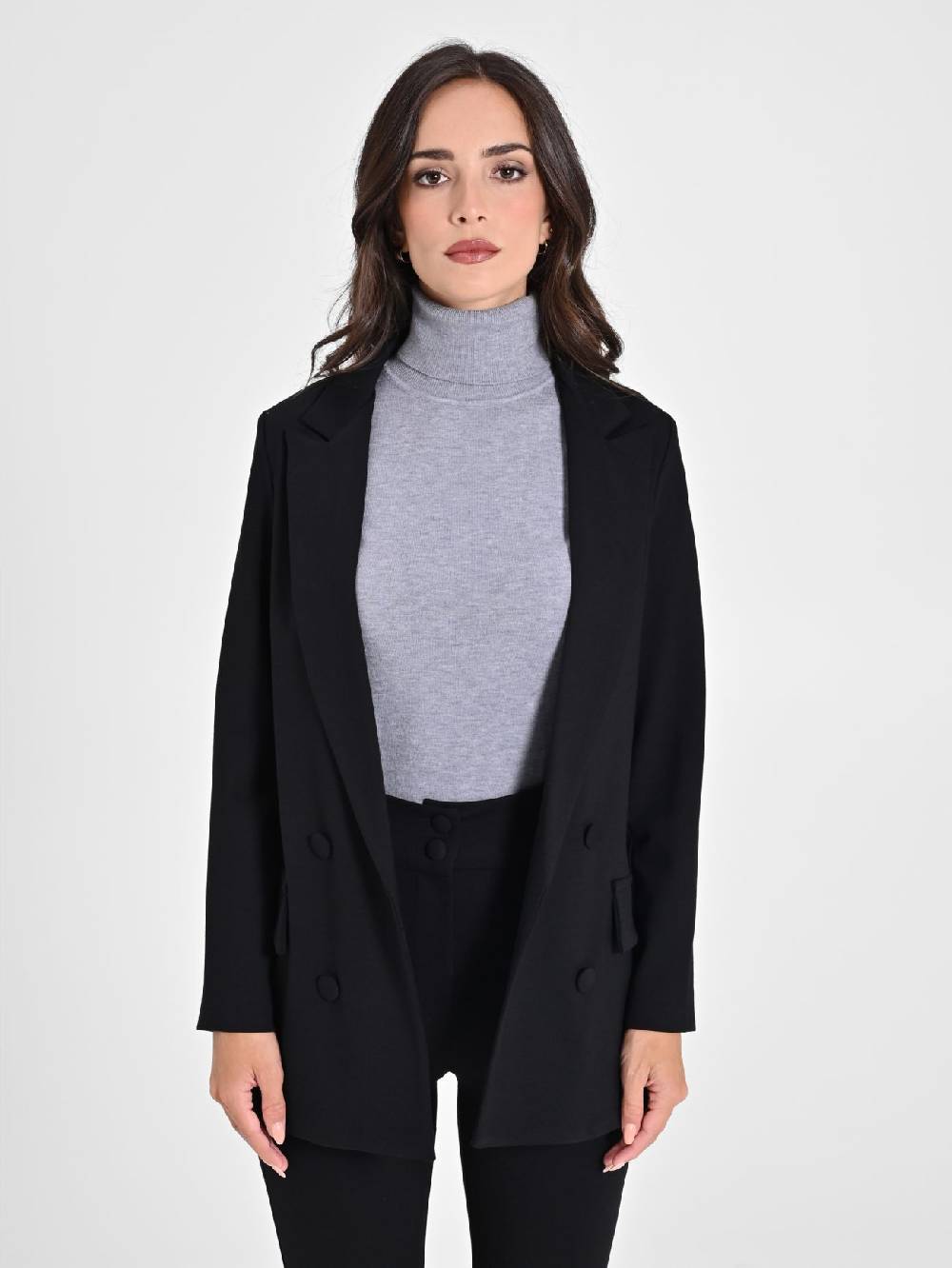 Rinascimento Giacca Aperta In Punto Milano Nero