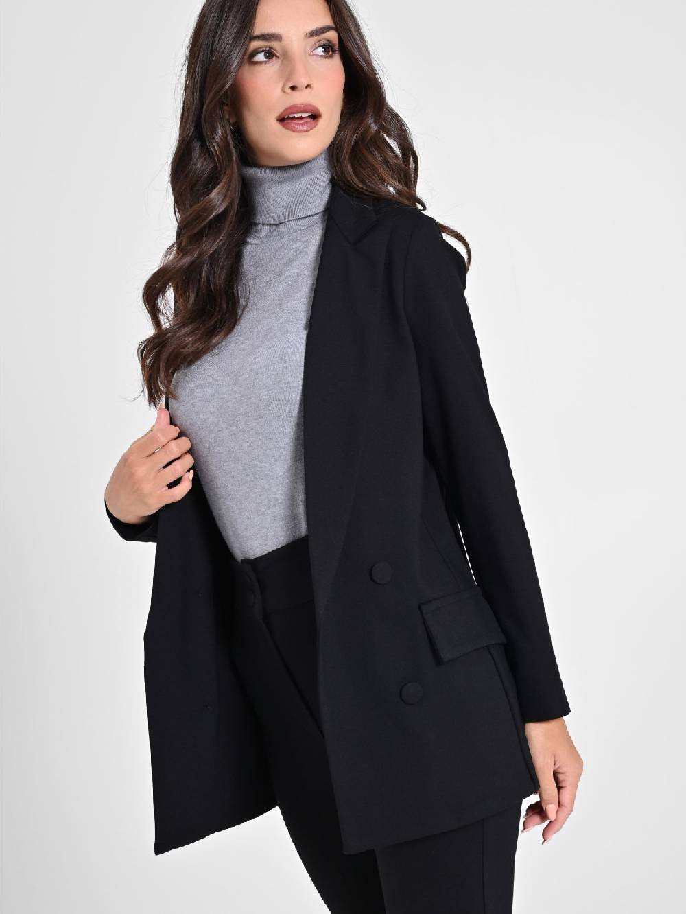 Rinascimento Giacca Aperta in Punto Milano Nero