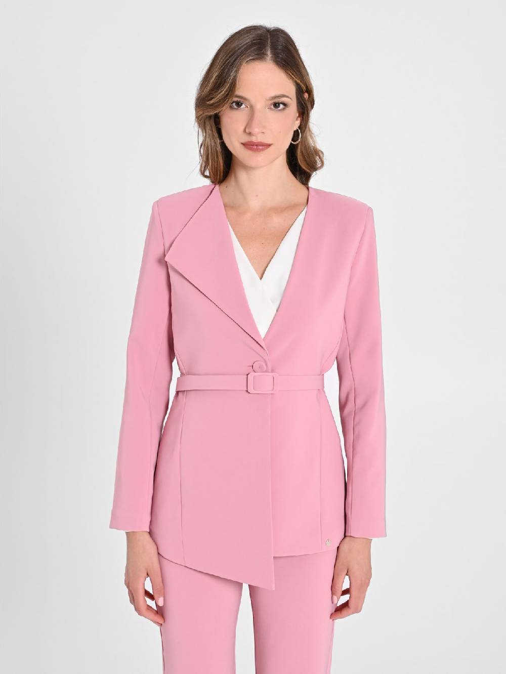 Rinascimento Giacca Asimmetrica Rosa Antico