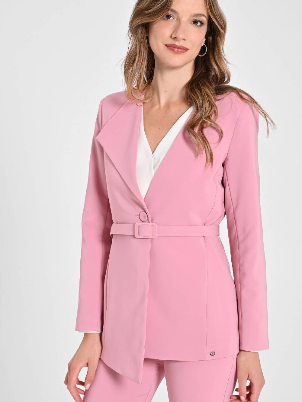 Rinascimento Giacca Asimmetrica Rosa Antico