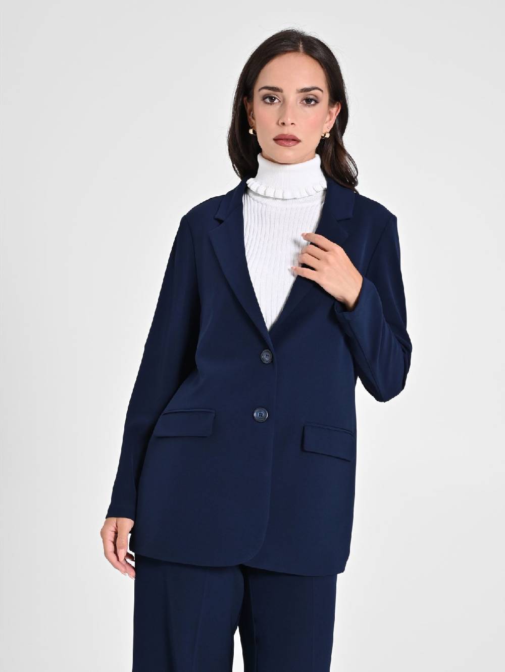 Rinascimento Giacca Blu in Crepe