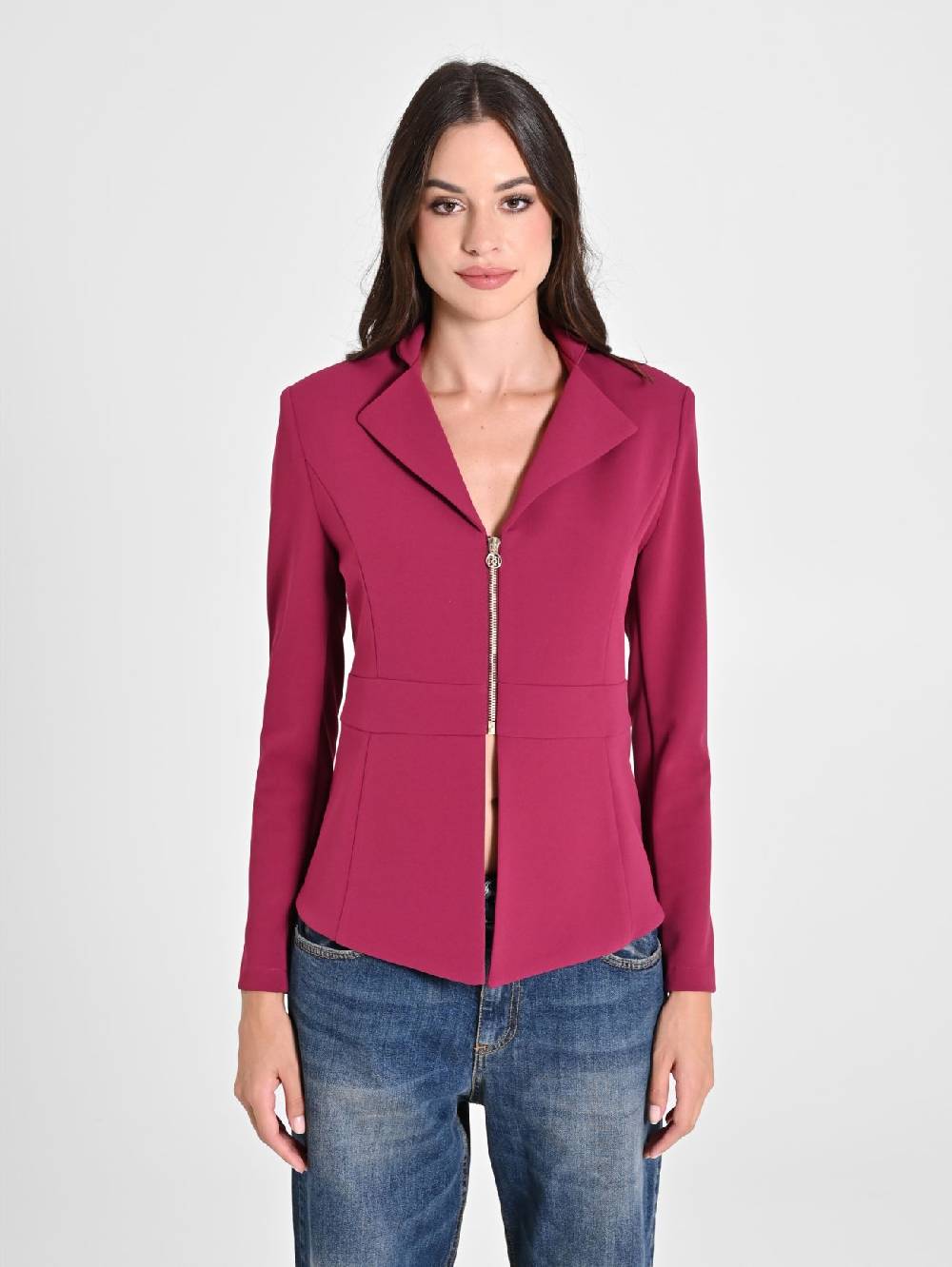 Rinascimento Giacca Bordeaux In Scuba Mano Crepe