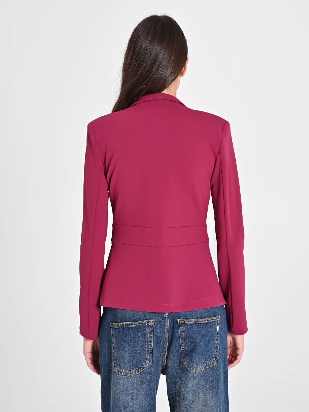 Rinascimento Giacca Bordeaux In Scuba Mano Crepe