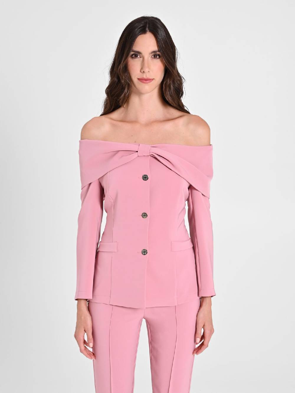 Rinascimento Giacca Con Fiocco Rosa Antico