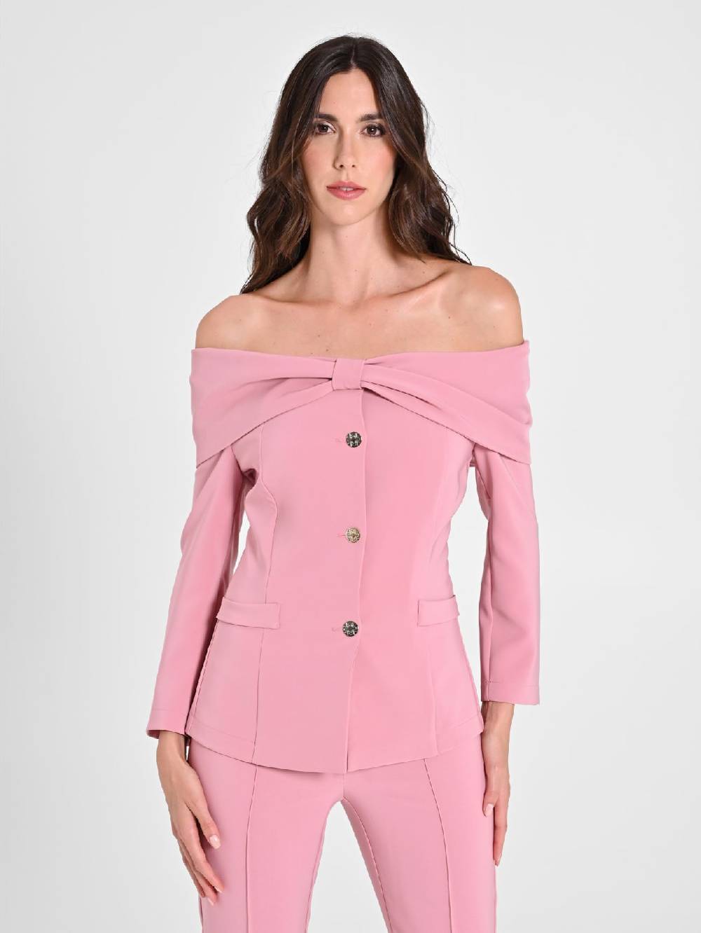 Rinascimento Giacca con Fiocco Rosa Antico