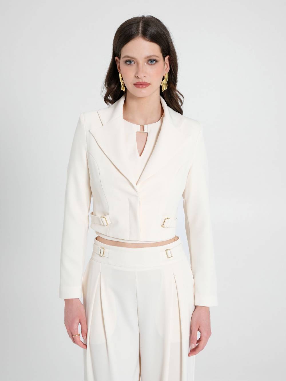 Rinascimento Giacca Corta Aperta Fibbie