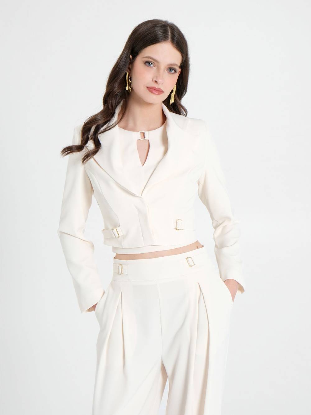 Rinascimento Giacca Corta Aperta Fibbie