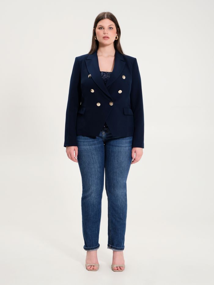 Rinascimento Giacca Curvy 6 Bottoni Blu