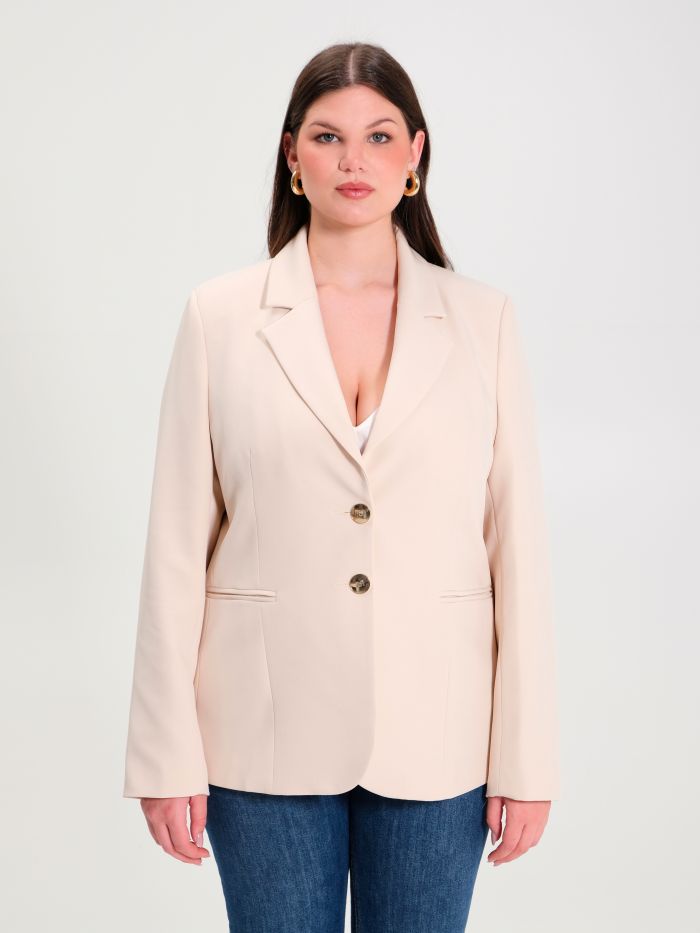Rinascimento Giacca Curvy A Due Bottoni Beige