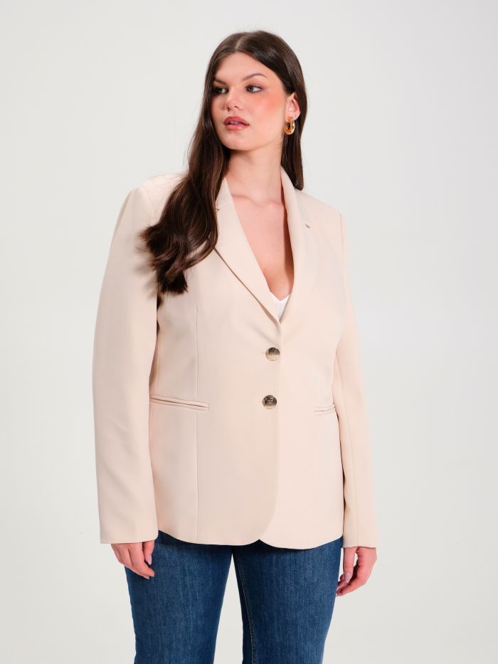 Rinascimento Giacca Curvy a Due Bottoni Beige