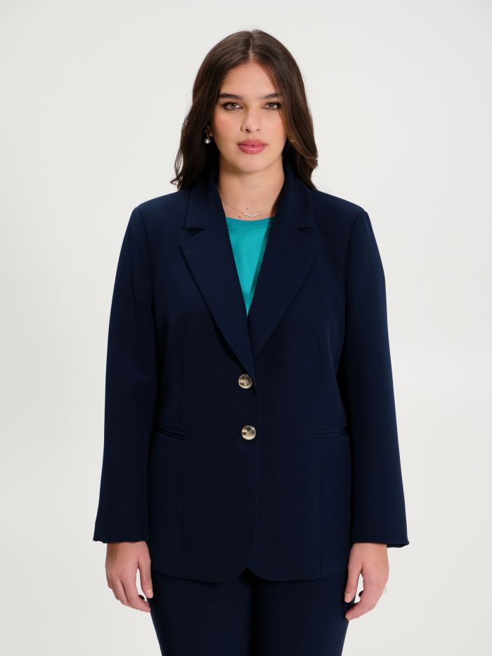 Rinascimento Giacca Curvy A Due Bottoni Blu Navy
