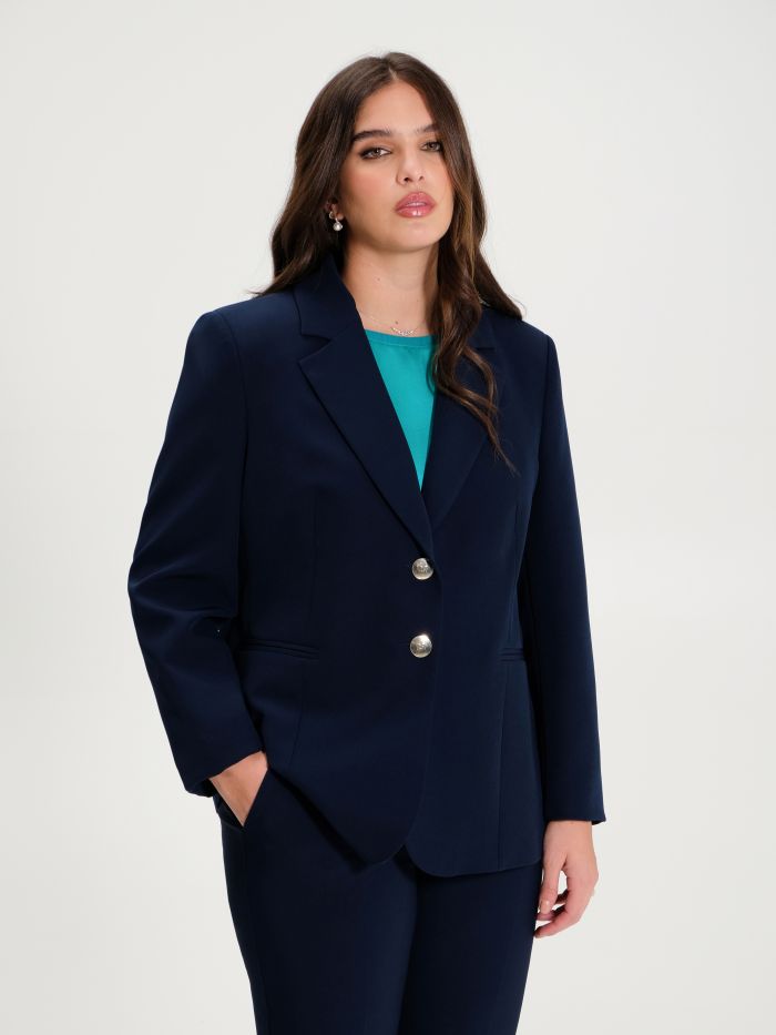Rinascimento Giacca Curvy a Due Bottoni Blu Navy