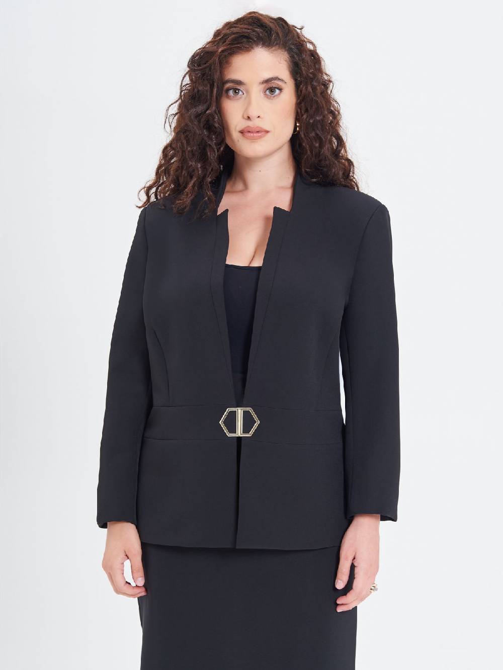 Rinascimento Giacca Curvy Fibbia Geometrica