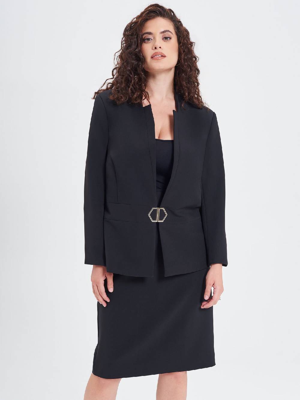 Rinascimento Giacca Curvy Fibbia Geometrica