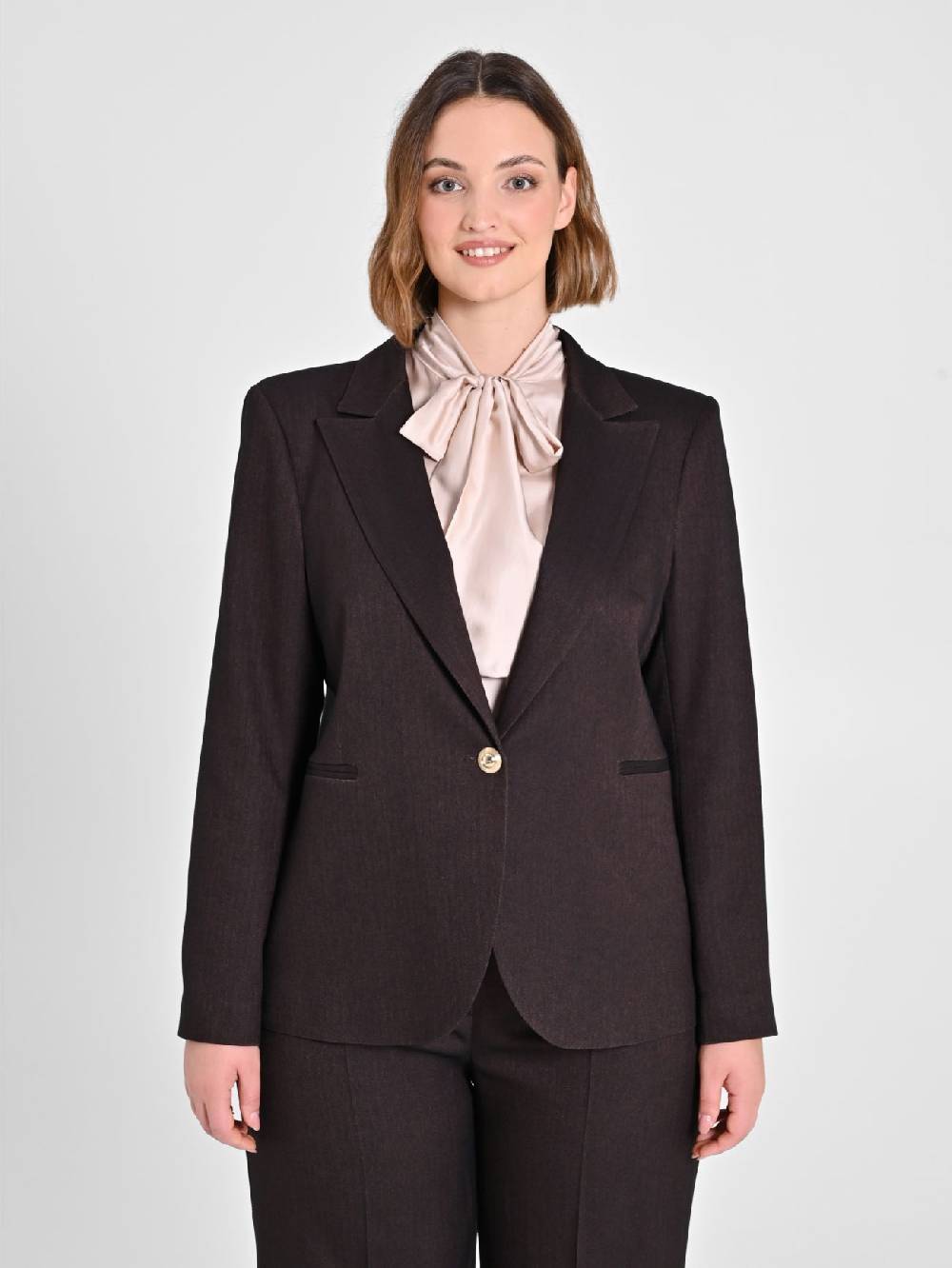 Rinascimento Giacca Curvy In Poliviscosa Marrone