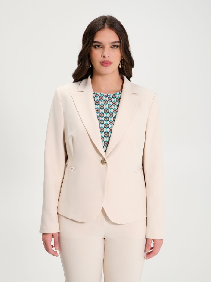 Rinascimento Giacca Curvy Monobottone Beige