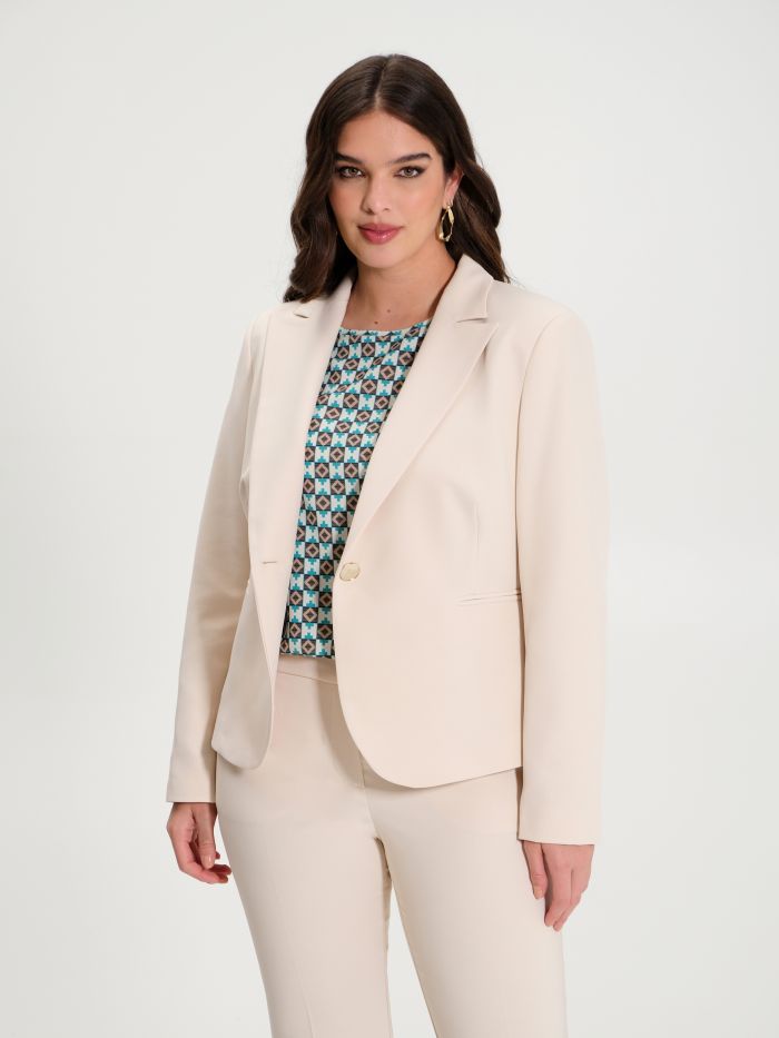 Rinascimento Giacca Curvy Monobottone Beige