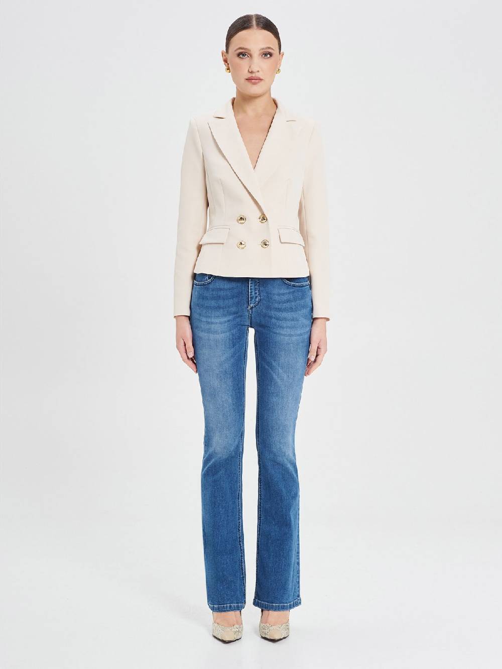 Rinascimento Giacca Doppiopetto Beige Donna