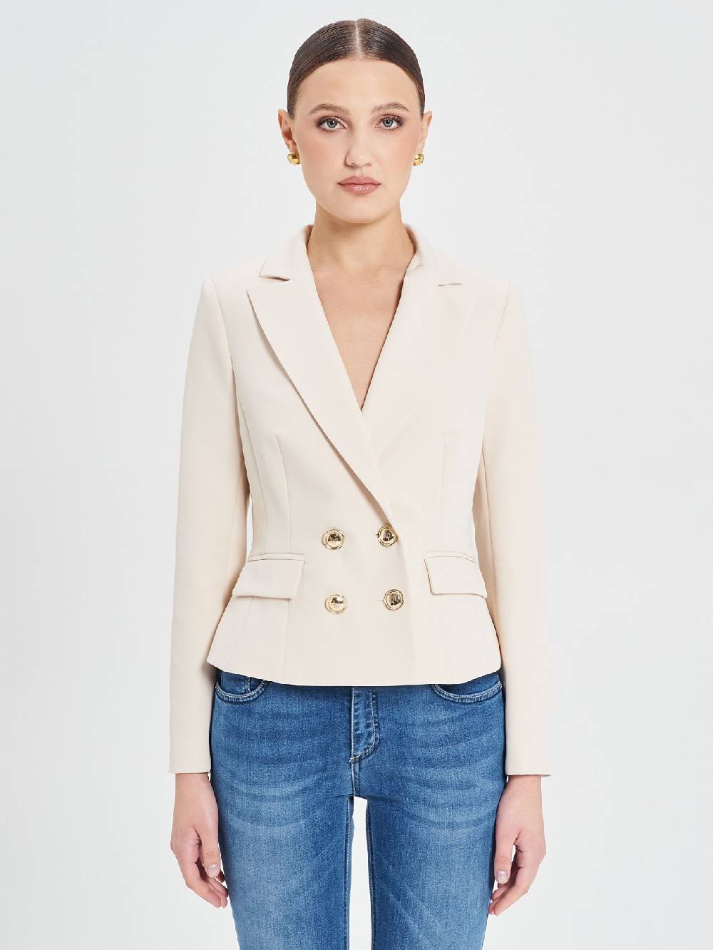 Rinascimento Giacca Doppiopetto Beige Donna