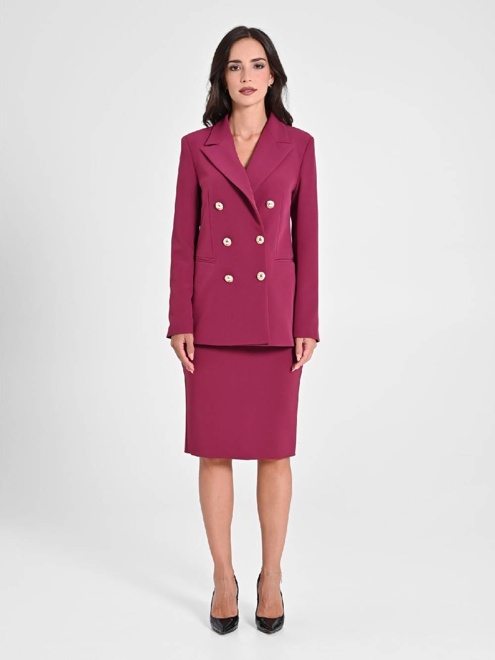 Rinascimento Giacca Doppiopetto Bordeaux Donna