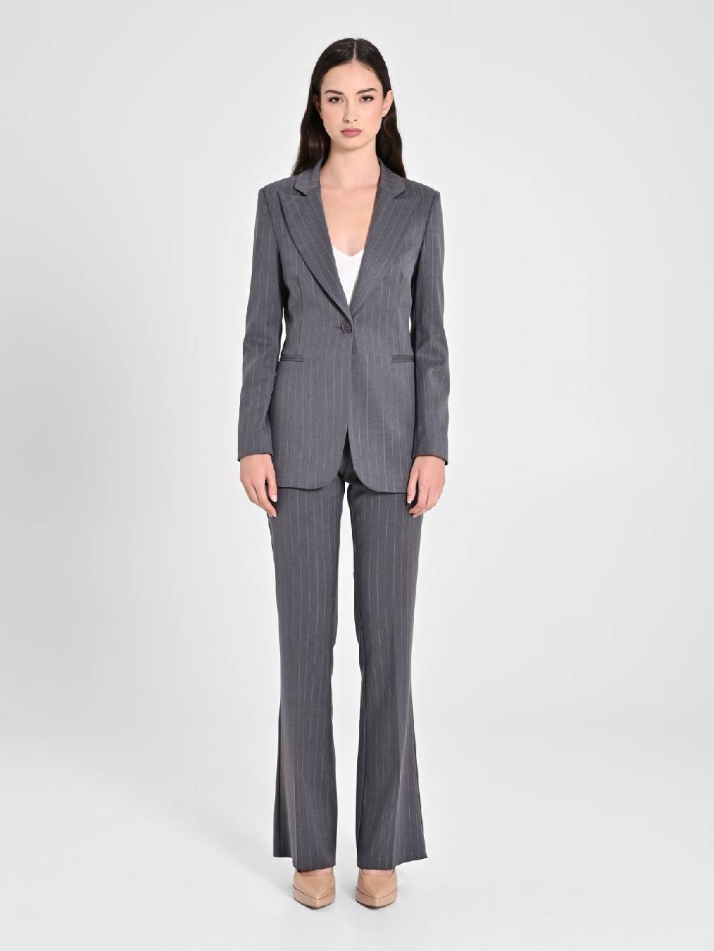 Rinascimento Giacca Grigia Gessata