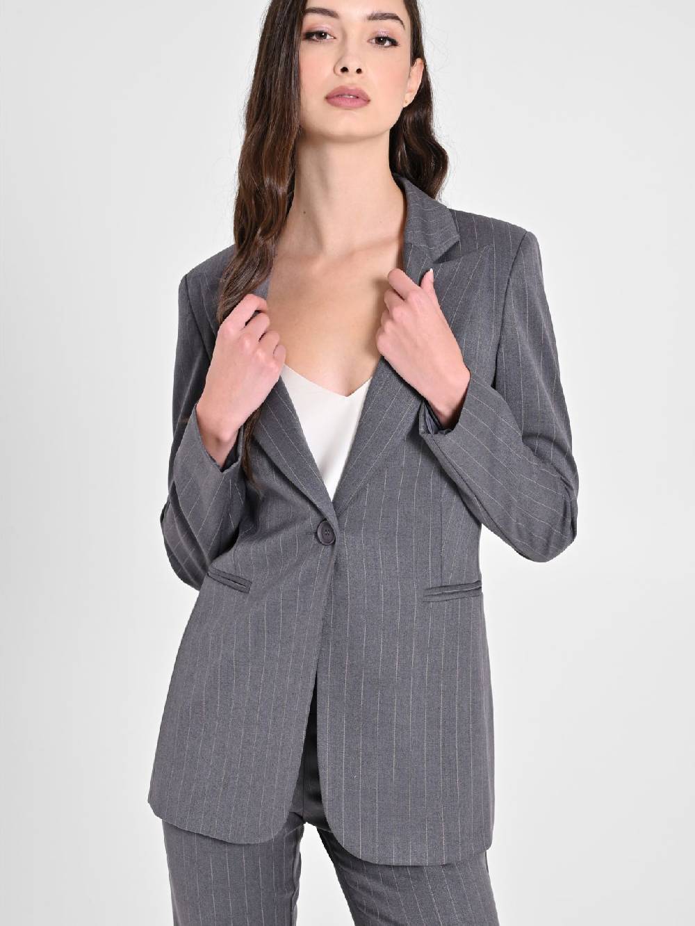 Rinascimento Giacca Grigia Gessata