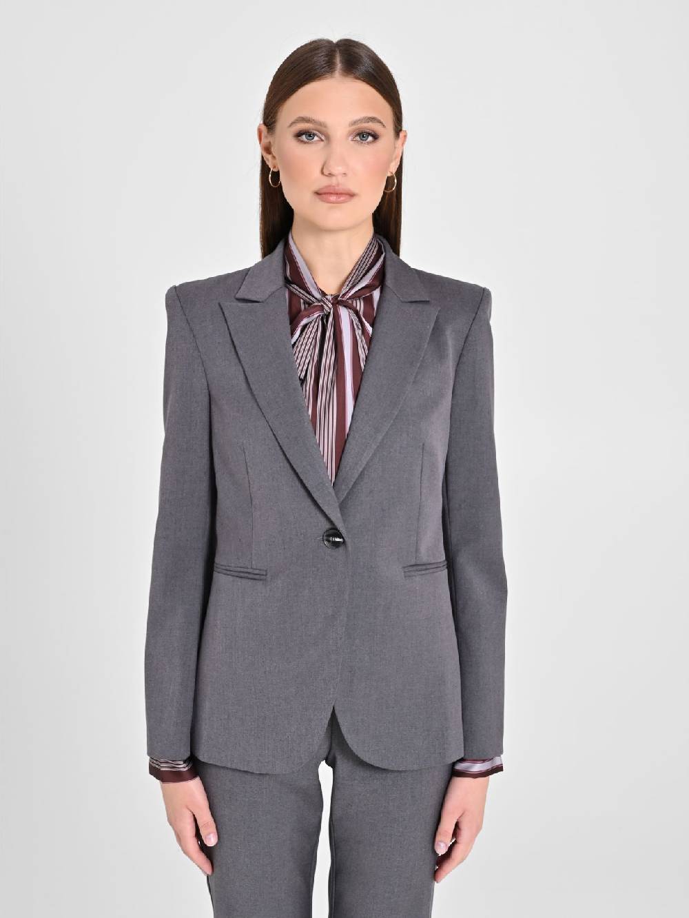 Rinascimento Giacca Grigia Monobottone