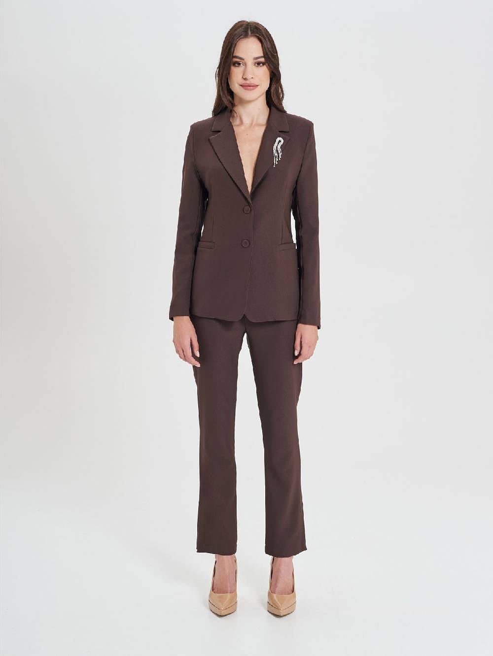 Rinascimento Giacca Marrone In Cadi Operato