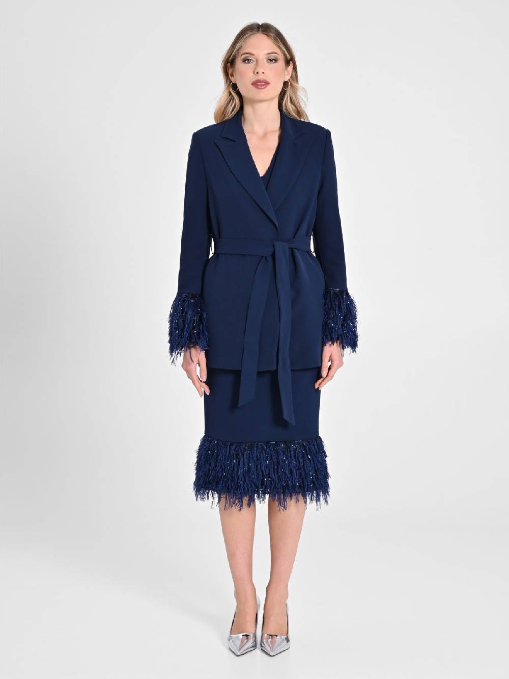 Rinascimento Giacca Piume Lurex